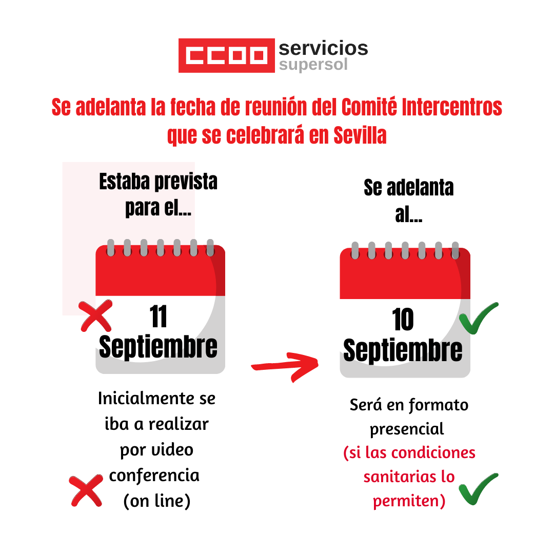 Cambio de fecha reunión Comité Intercentros Supersol
