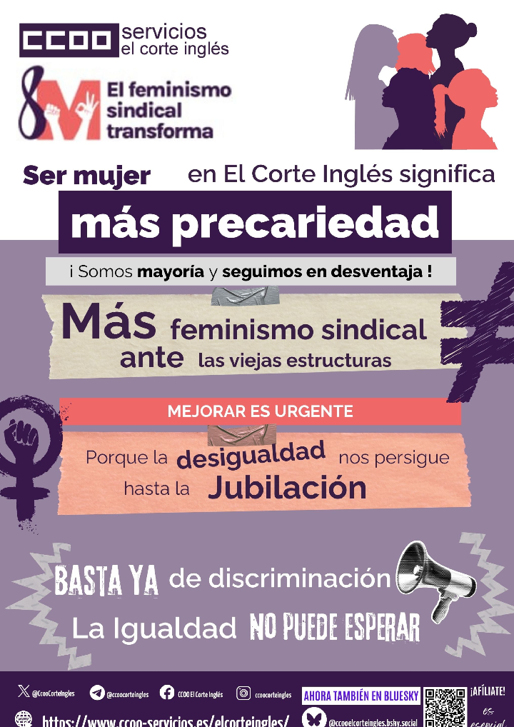 CCOO ECICS COMISIONES OBRERAS CADENA DE SUMINISTRO MÁS FEMINISMO SINDICAL FRENTE A LAS VIEJAS ESTRUCTURAS IGUALDAD EN LA PROMOCIÓN