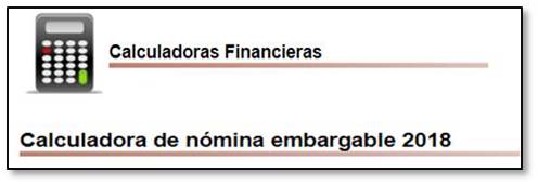 Calculadora nómina embargable 2018