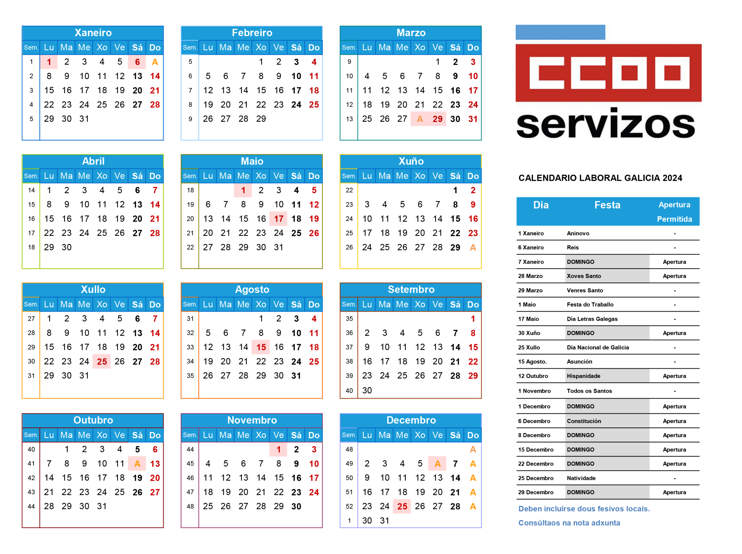 Calendario Laboral 2024