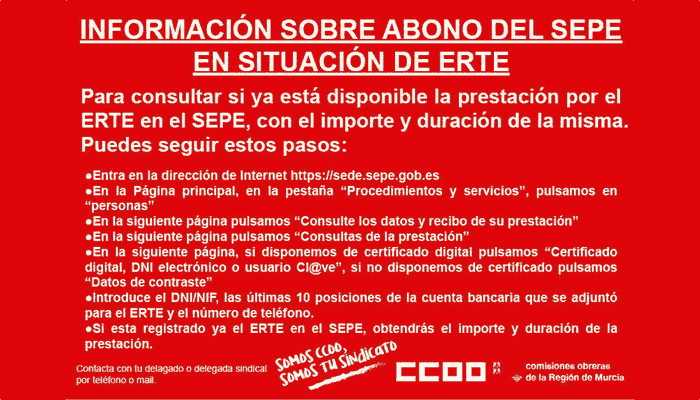 ERTE informacion COVID