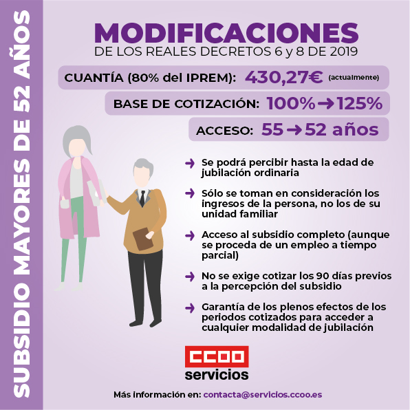 Prestación para mayores de 52 años