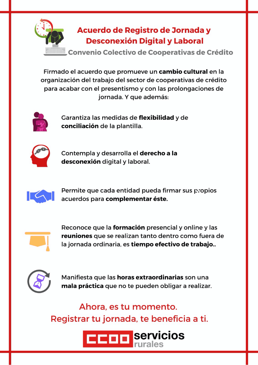 Registro de jornada en Cooperativas de crédito